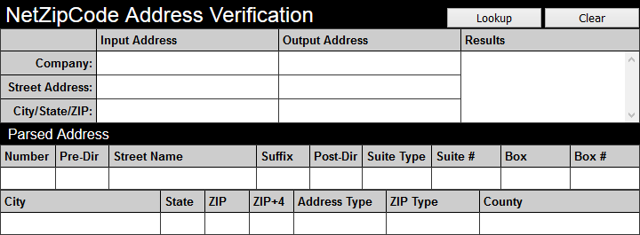 NetZipCode for .NET Demonstration